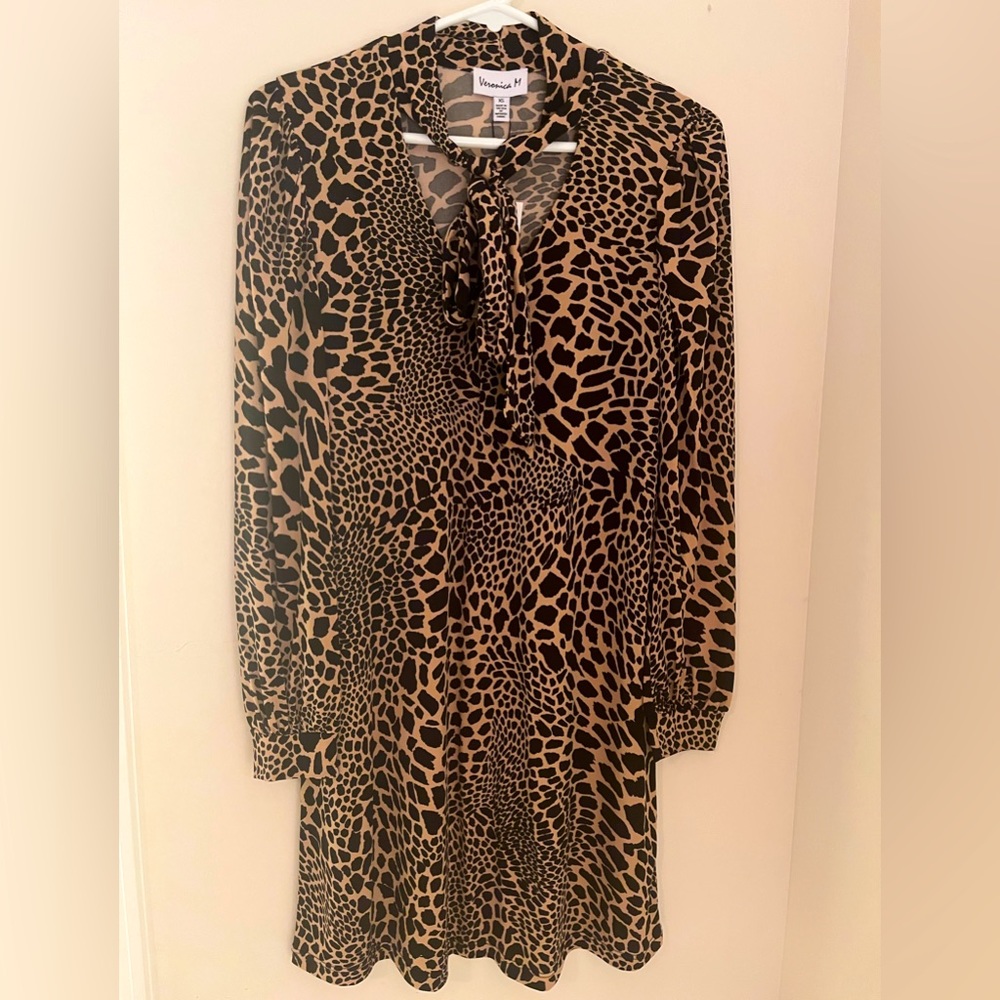 Veronica M Leopard Dress Xs